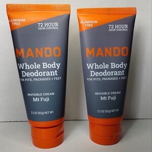 Mando Whole Body Deodorant Invisible Cream Mt. Fuji 2.2 oz LOT OF 2 NEW SEALED